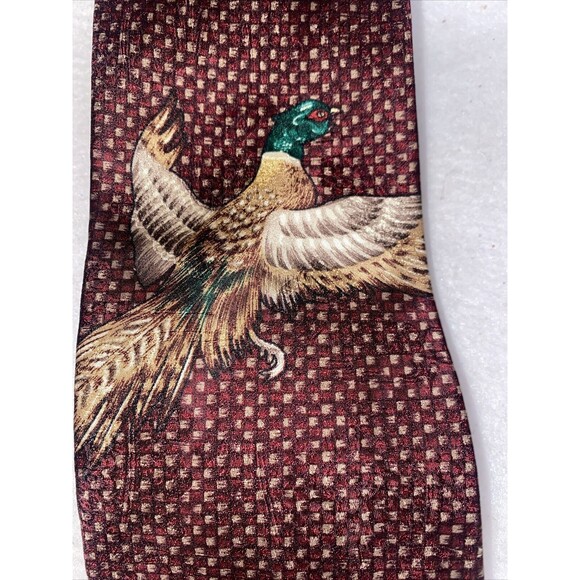 Tie Tree California hunting 100% Silk Pheasant Dog Gentleman Club VTG USA - Picture 3 of 10